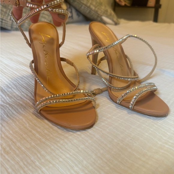 New Tan Strappy Heels - Picture 1 of 5